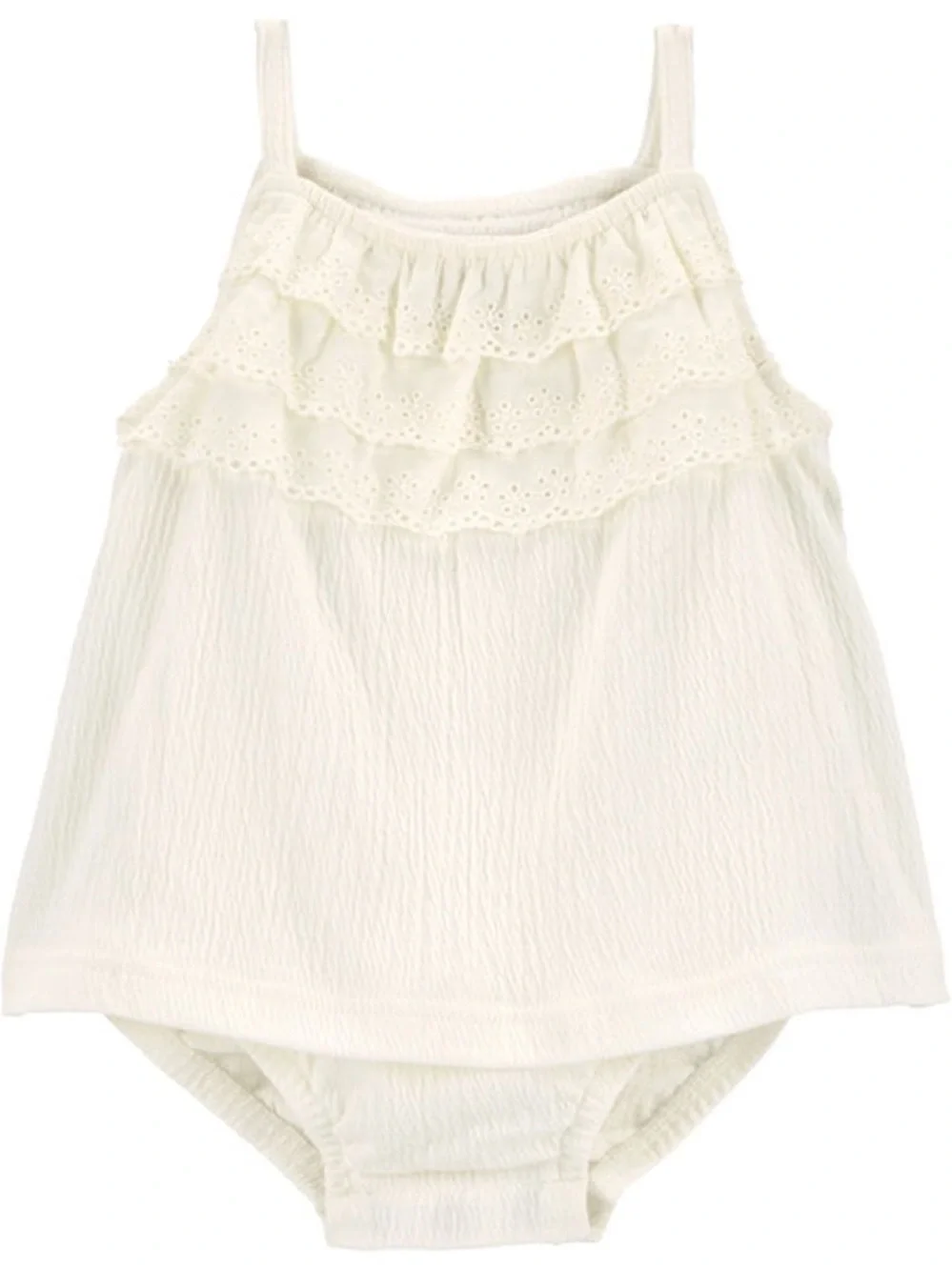Carter's White Baby Girl Ruffle Tank Dress